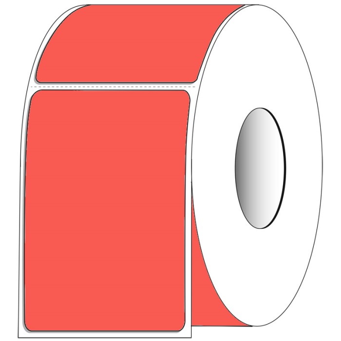 4 x 6 TT paper fluorescent red 1000/RL 4/CTN perf 3"core 8"OD