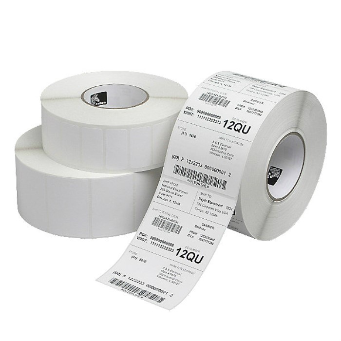 4" x 6"  TT paper 7MIL Tag Zebra Z-Select 4000T 860/RL 4/CTN perf 3"core 8"OD
